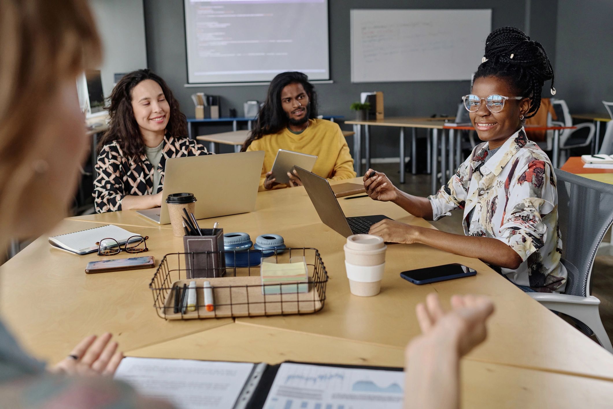 Team meeting in a modern office